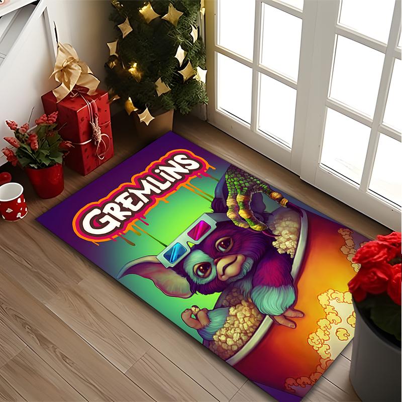 Gremlins Popcorn Poster Rug Ideal for Reading Room, Multi-purpose Office Chair Sofa Carpet, Anti-slip Printed Home Area Rug