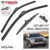3PCS Wiper Blades For Jeep Compass MK49 2006-2016 22" 20" 11" Fit Front Windshield Windscreen Window Brushes Cutter Accessories 2010 2011 2012 2013