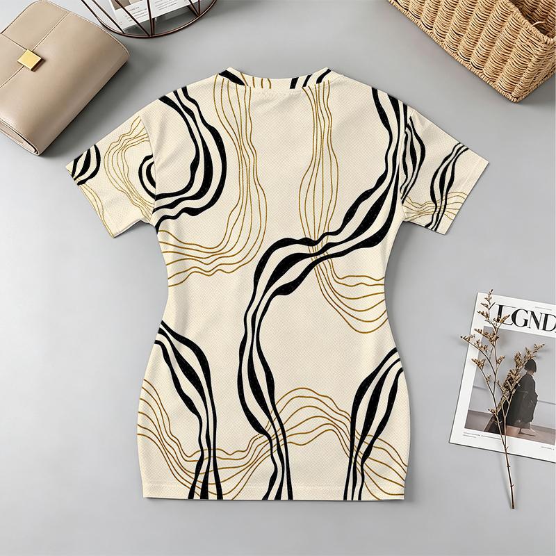 V-Neck Short Sleeve Bodycon Mini Dress: Soft Fabric, Elegant Form-Fitting, Casual Work, Beach & Loungewear