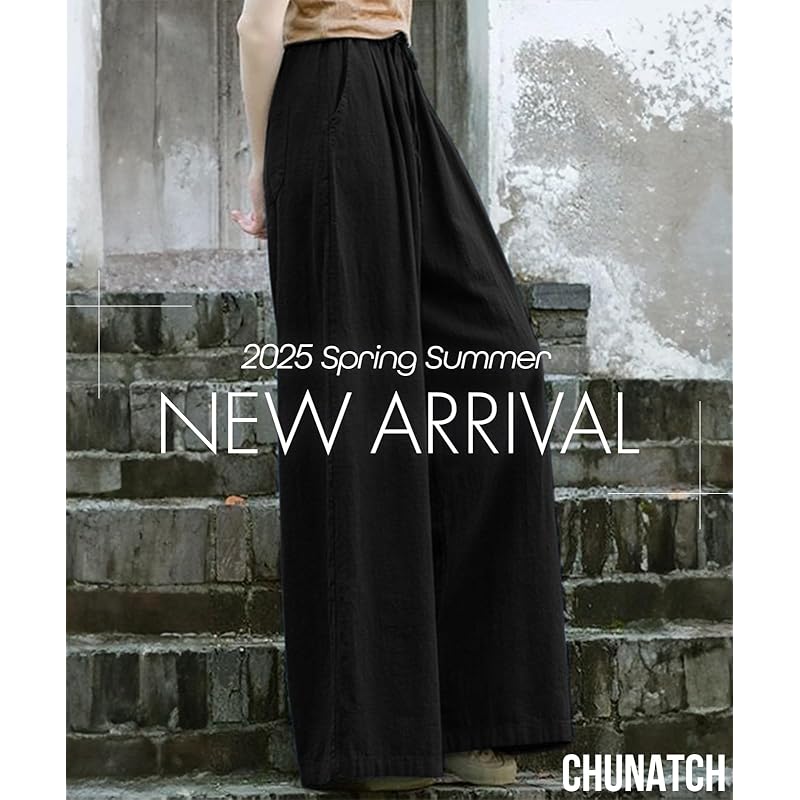 [Tunatch] длинные брюки из хлопка и льна, ветровые льняные брюки, широкие брюки, для отдыха с карманами, весна, лето, осень, женские, тонкие, прохладные, для взрослых, мягкие льняные хлопковые брюки