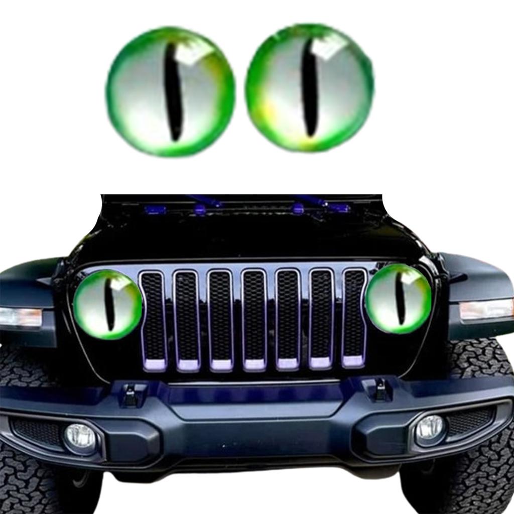 Наклейки на фары с глазами зверя, наклейки с глазами для фар джипа, наклейка на круглую фару, наклейка на фару с 3D стереоглазами, наклейка на фару с круглым глазом