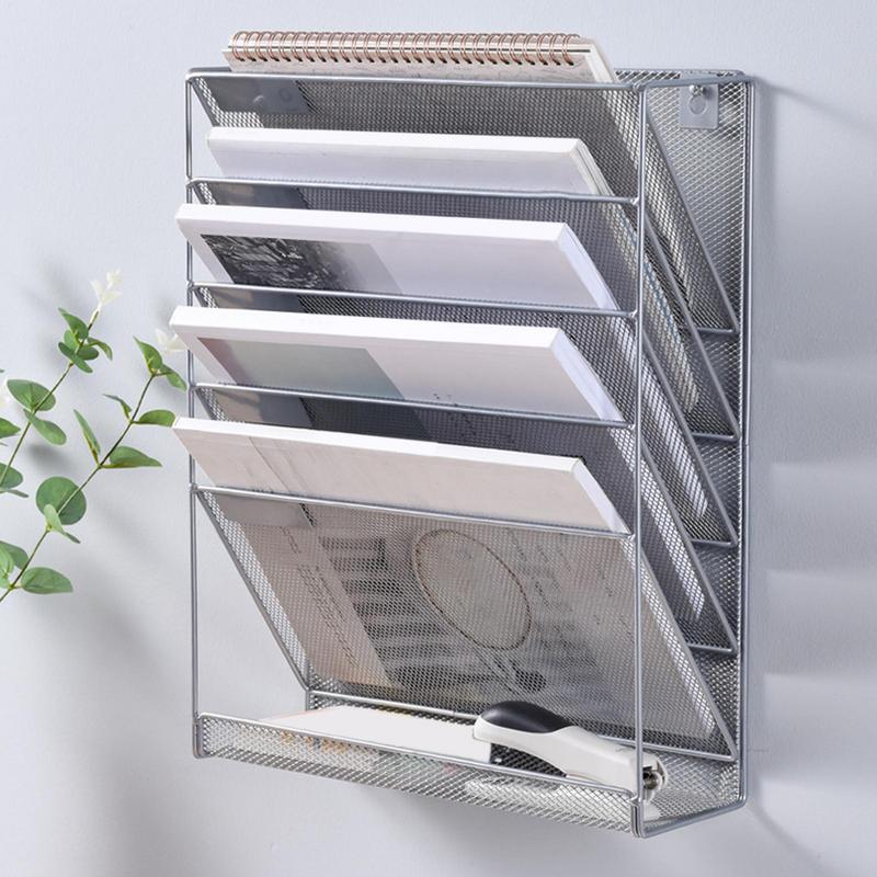 Настенный подвесной органайзер для файлов 4 кармана сетчатый офисный для почты бумаги организации подвесной держатель для файлов подставка для журналов корзина с кармашком для имени