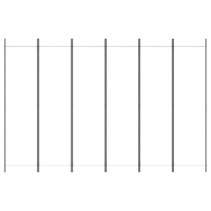 VidaXL Room Divider 6 Panels, 300x200 Cm, Polyester & Iron Structure, White, Foldable Privacy Screen, Partition 350190