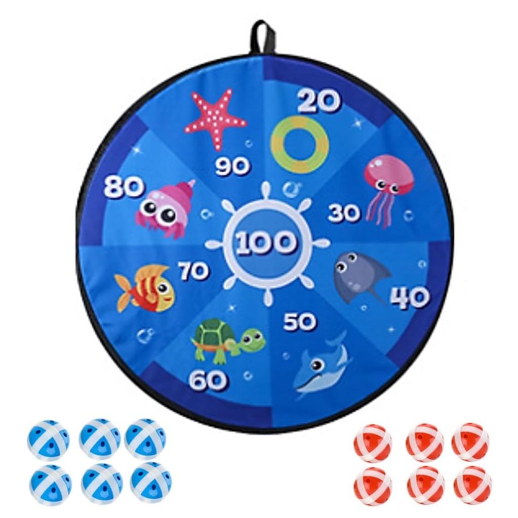 ST TS Dart Board Diameter 72cm Adhesive Balls 12 Pieces Dart Target Ball Velcro Board Game (03 Aqua)