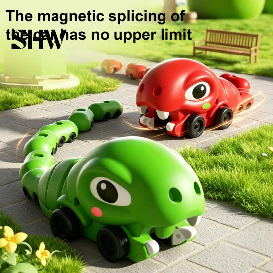Interactive Electronic Snake Toy RC Magnetic Game Toy, Electric Remote Control Eating Itself Parent-Child Competitive Race Car for Boys Girls