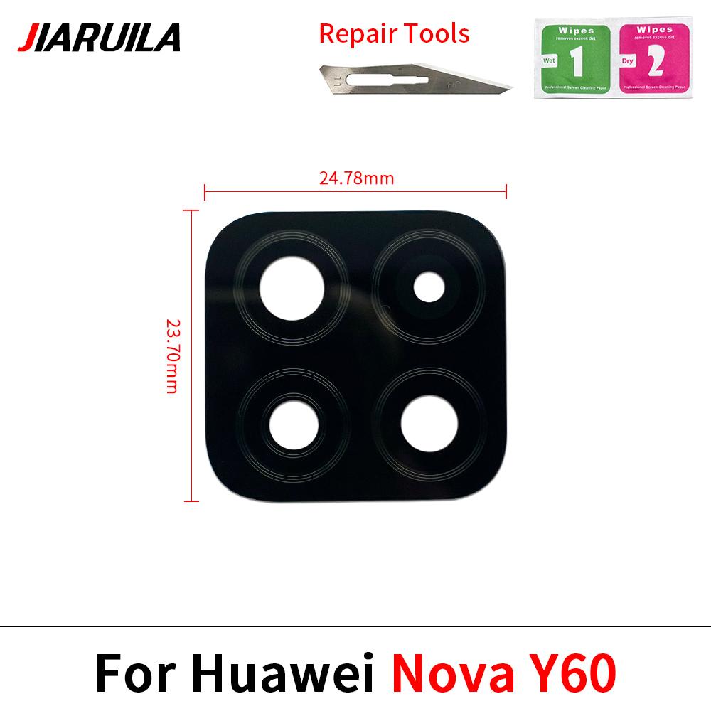 Стекло задней камеры для Huawei Nova Y61 Y61 Y71 Plus Y71 Y71 Y91 Y91, с клеем, запчасти для замены