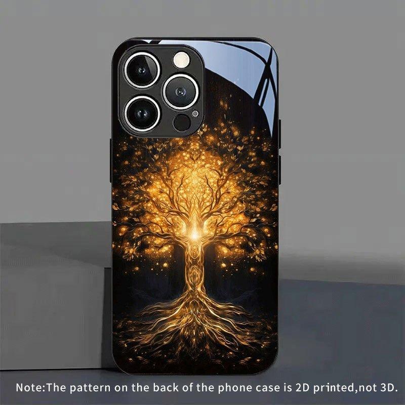 Черный Чехол из Закаленного Стекла Jinhui Life Дерево Жизни для Samsung Galaxy S25 S24 S23 Ultra Plus FE Ударопрочный Чехол