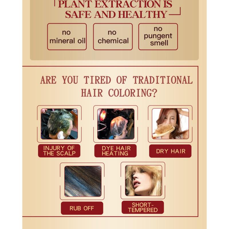 Натуральный шампунь для быстрой окраски волос, окрашивающий аргановое масло, темно-коричневый цвет, шампунь для окрашивания седых волос Mokeru argan