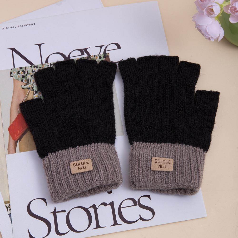 Anti-Freeze Knitted Fingerless Gloves Warm Half Finger Gloves New Touchscreen Mittens Women Men