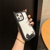 Cartoon Cat Ears Bezel Cute Little Black Cat Acrylic Phone Case for iPhone 15 Pro Max 14 Plus 13 12 Pro 11 All-inclusive Fall Protection Cover