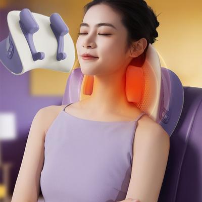 Foreverlily Подушка для массажа шеи и шейного отдела позвоночника Перезаряжаемый 6D Эргономичный массажер для шеи и плеч Разминающий Массаж поясницы, ног, трапециевидной мышцы
