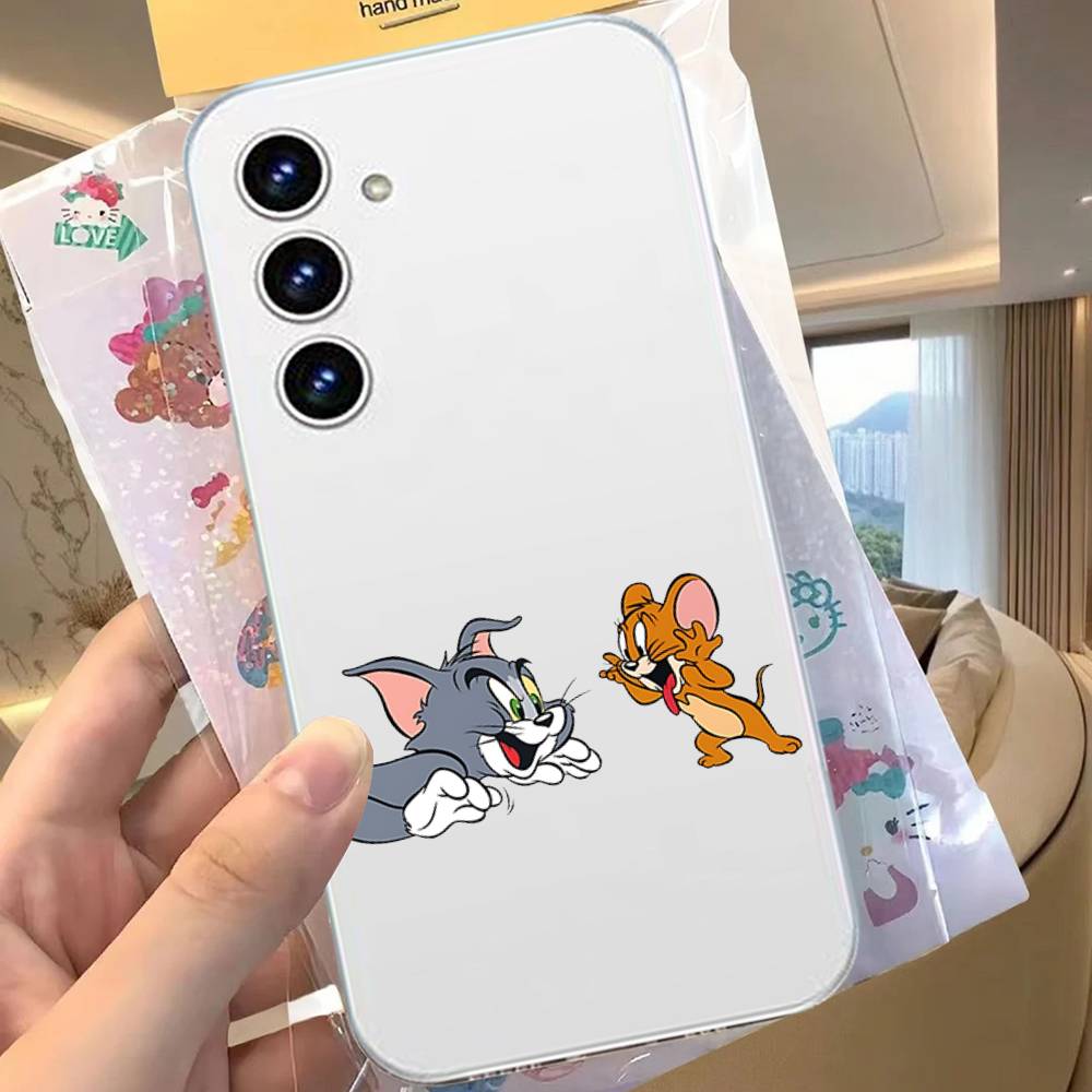 Милый Чехол Для Телефона Джерри И Том Для Samsung Galaxy Прозрачная Крышка A52 A12 A51 S21 Edge S22ULTRA S23 S24 S20LITE Plus Ultra