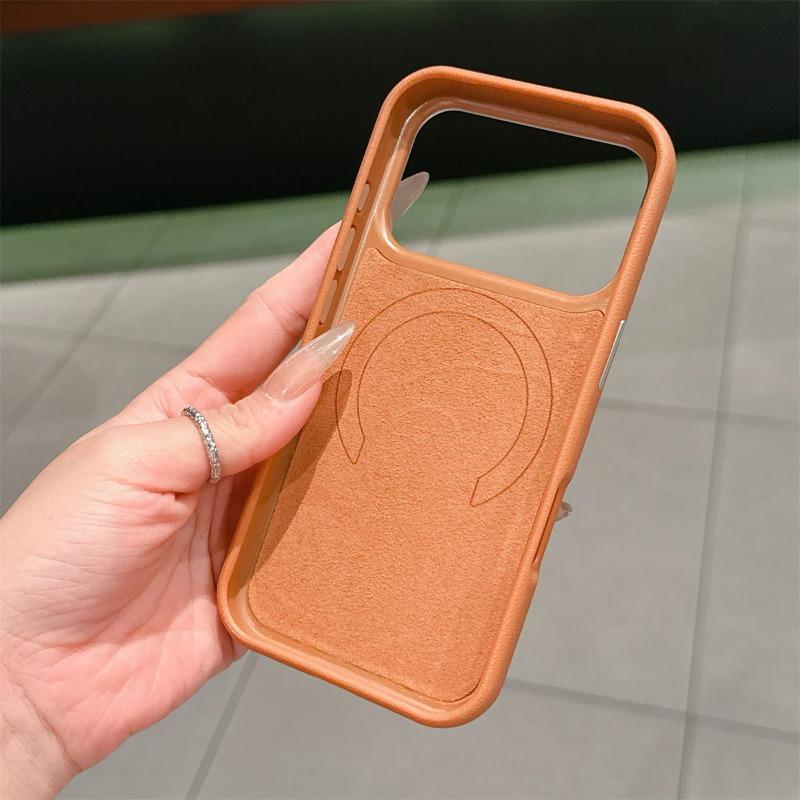 Чехол-подставка из кожи с магнитом для IPhone 17 16 15 14 13 17 Pro Max для беспроводной зарядки Magsafe Ударопрочный чехол