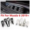 Для Mazda 6 - 2024 Аксессуары Автомобильные Внутренние Панели Подлокотника Двери Панель Переключателя Стеклоподъемника Наклейка Декоративная Накладка Нержавеющая Сталь Комплект для Интерьера