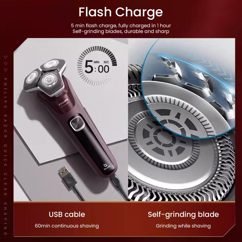 Philips S5831 Электробритва электрическая, новая бритва Black Beehive 5 серии с тремя лезвиями, быстрая зарядка в течение 1 часа, лезвие для бороды Beehive 5 series