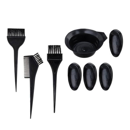 Yousheng 8 шт./набор кистей для окрашивания волос, пластиковые кисти с длинной ручкой и мягкой щетиной для окрашивания волос, миска, беруши для дома