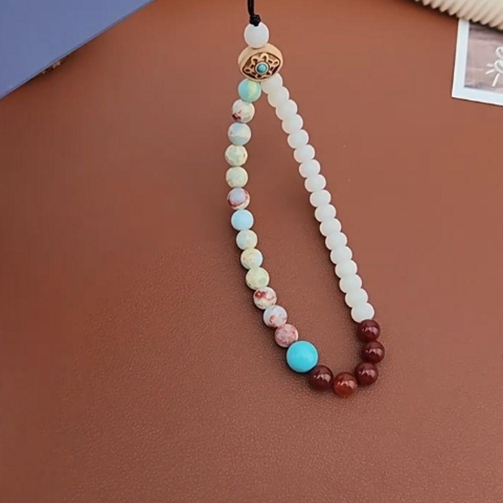 Anti-lost Cellphone Lanyard Chinese Style Cute Phone Strap Beaded Phone Chain  Jewelry Gift
