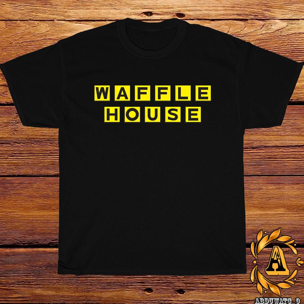 Новая футболка с логотипом ресторана Waffle House Черный/Спортивно-серый/Белый/Темно-синий/Красный S-5XL