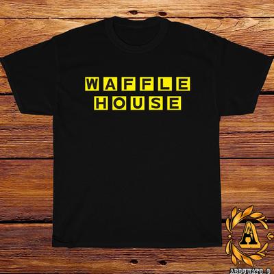 Новая футболка с логотипом ресторана Waffle House Черный/Спортивно-серый/Белый/Темно-синий/Красный S-5XL