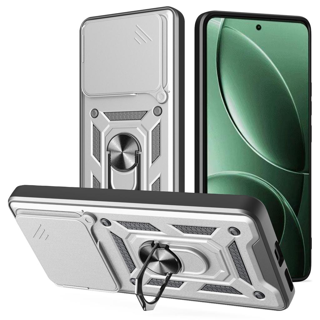 AMORUS Чехол-подставка для Xiaomi Redmi K80 5G/Poco F7 Pro 5G PC+TPU Чехол для телефона со шторкой для камеры