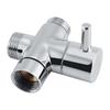 3-Way T Shape Diverter Shut Off Valve Shower Toilet Bidet Sprayer Water Adapter Chrome Color