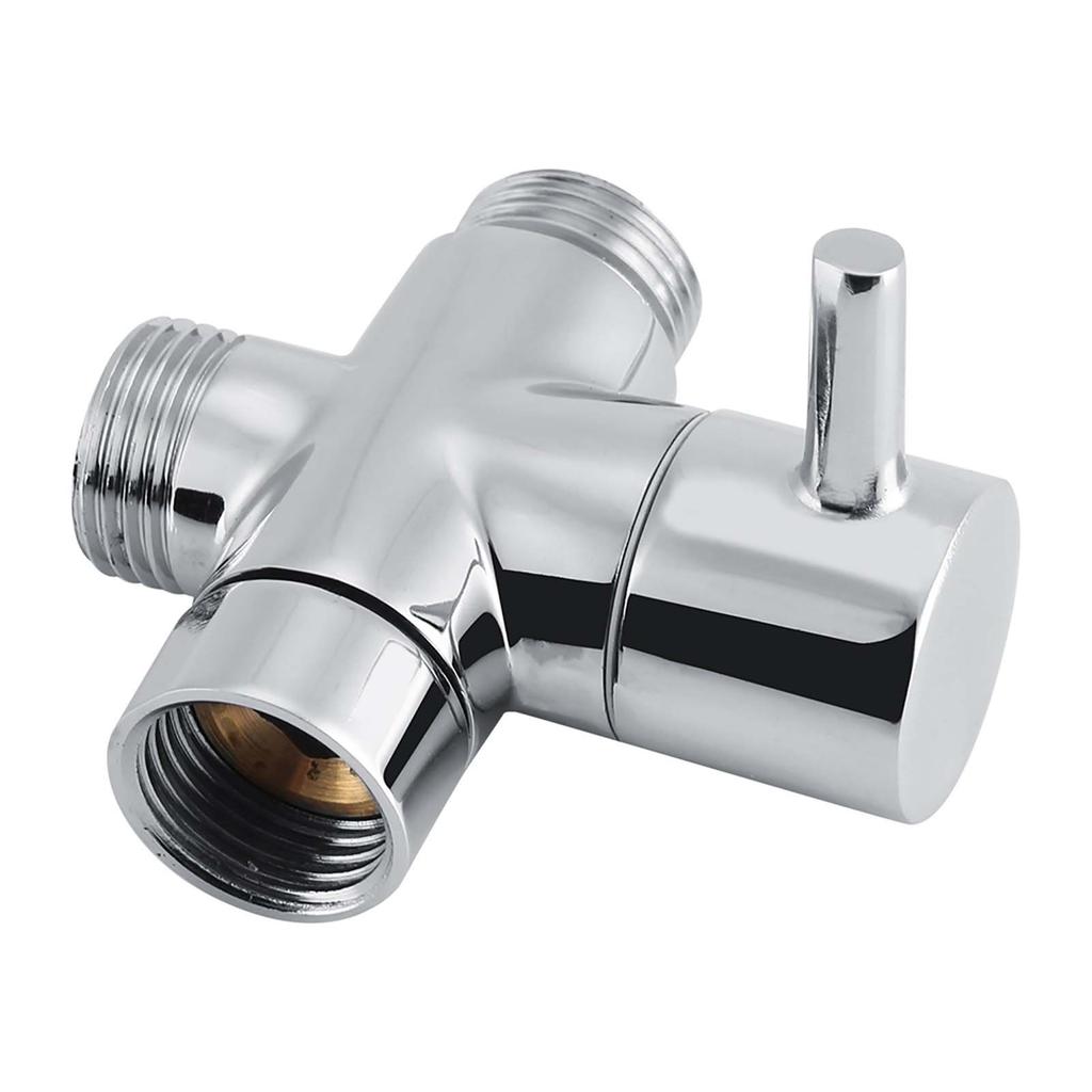 3-Way T Shape Diverter Shut Off Valve Shower Toilet Bidet Sprayer Water Adapter Chrome Color