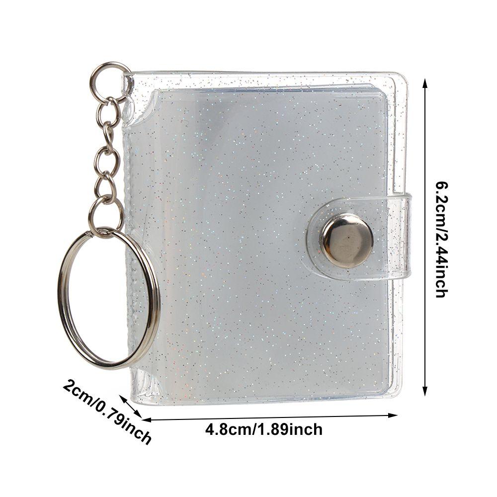1PC Pockets Jewelry Portable Key Chain Mini Photo Albums 2 Inch Photos Holder For Photos Cards
