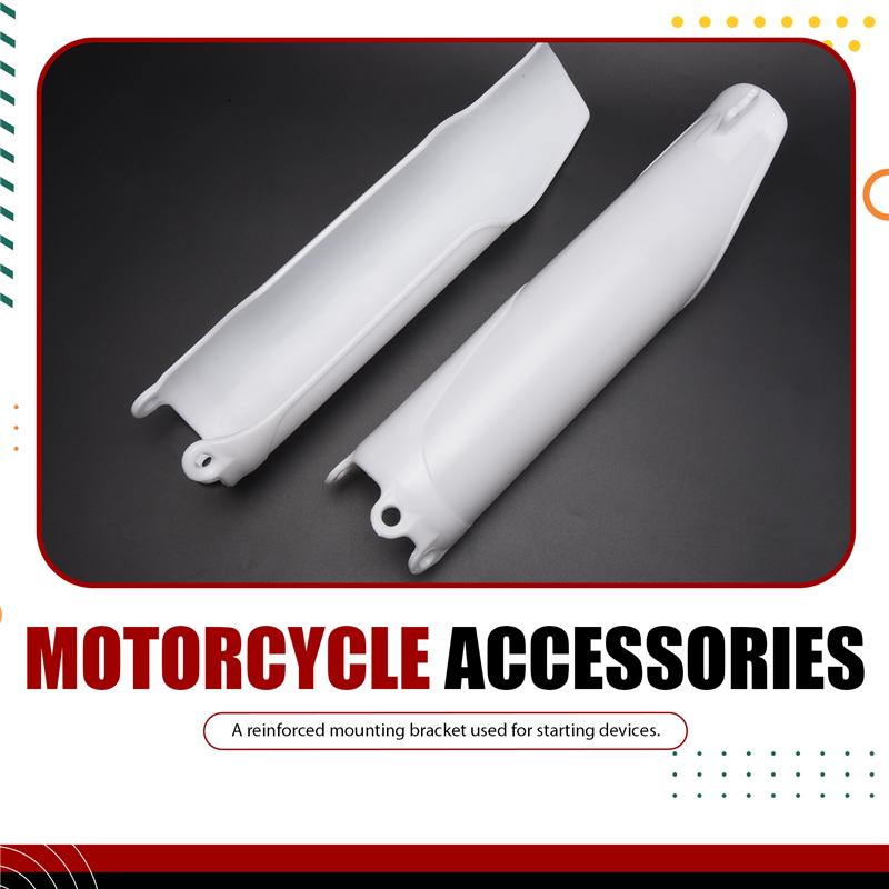 A28G-1Pair Motorcycle Front Fork Guard Cover Protectors Guards Plastic White Fit For Honda Crf250 Crf450 2004-2012