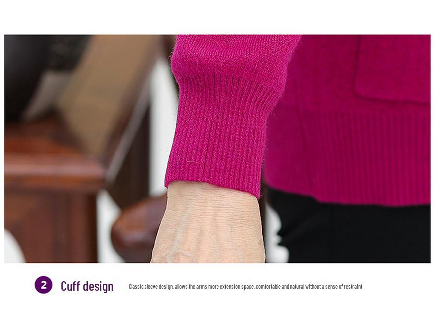 Теплый кардиган с вышивкой и бархатными вставками для женщин 60-70 лет