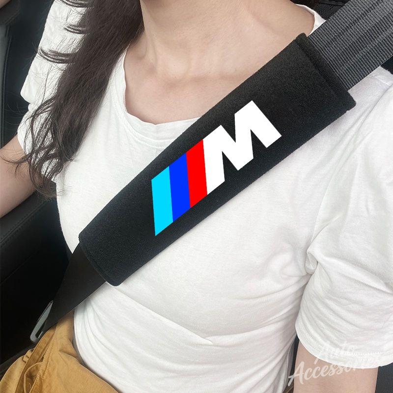 UWGK8 Car Seat Belt Shoulder Protect Cover Auto Logo Accessories For BMW M Power M2 M3 M4 M5 M6 M7 E46 E90 E61 E53 E21 F30 F45 F15 G01