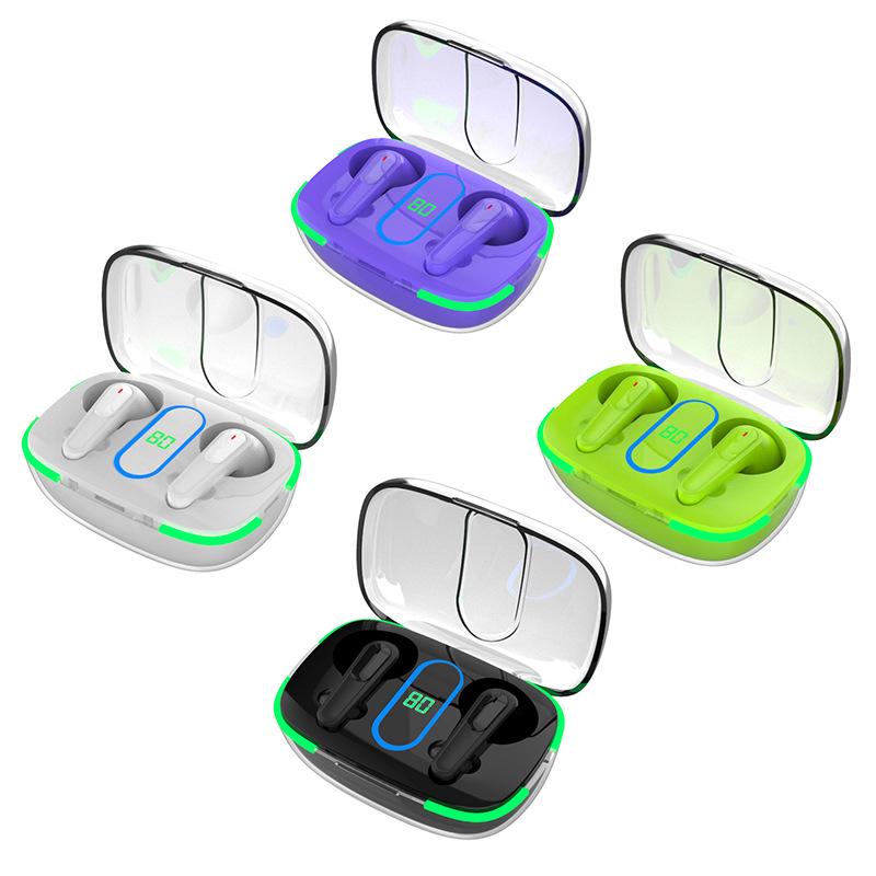 Беспроводные Bluetooth-наушники PRO70 с цифровым дисплеем, низким энергопотреблением, беспроводной зарядкой, прозрачным дизайном, мини-формат, готовы к спорту.