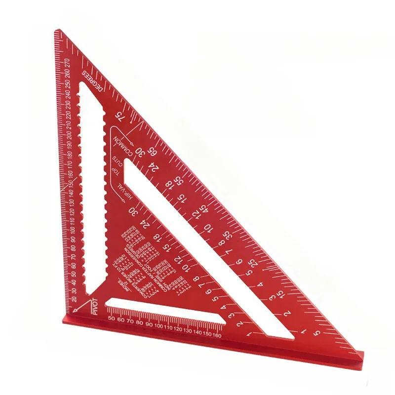 Woodworking Aluminum Alloy Triangle Gauges High Precision Marker Angle Ruler Measuring Gauging Tools