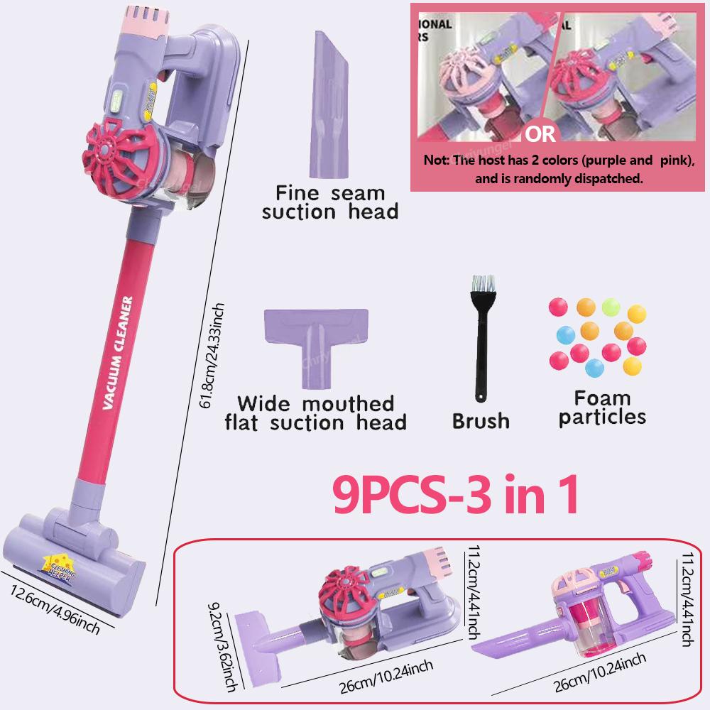 Детский игрушечный пылесос Реалистичные игрушки для уборки для ролевых игр Обучающие подарки для обучения ведению домашнего хозяйства для малышей, мальчиков и девочек