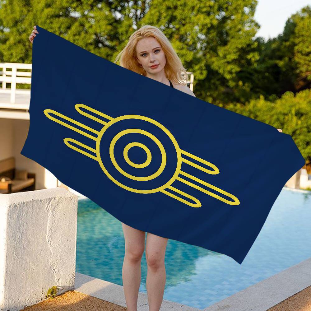 Games V-Vault T-Tec Logo Big Microfiber Beach Towels Quick Dry Towel Sand Beach Towels Pool Towel for Travel Swim Pool Yoga