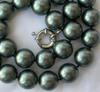 Big 14mm Round Black Shell Pearl Necklace
