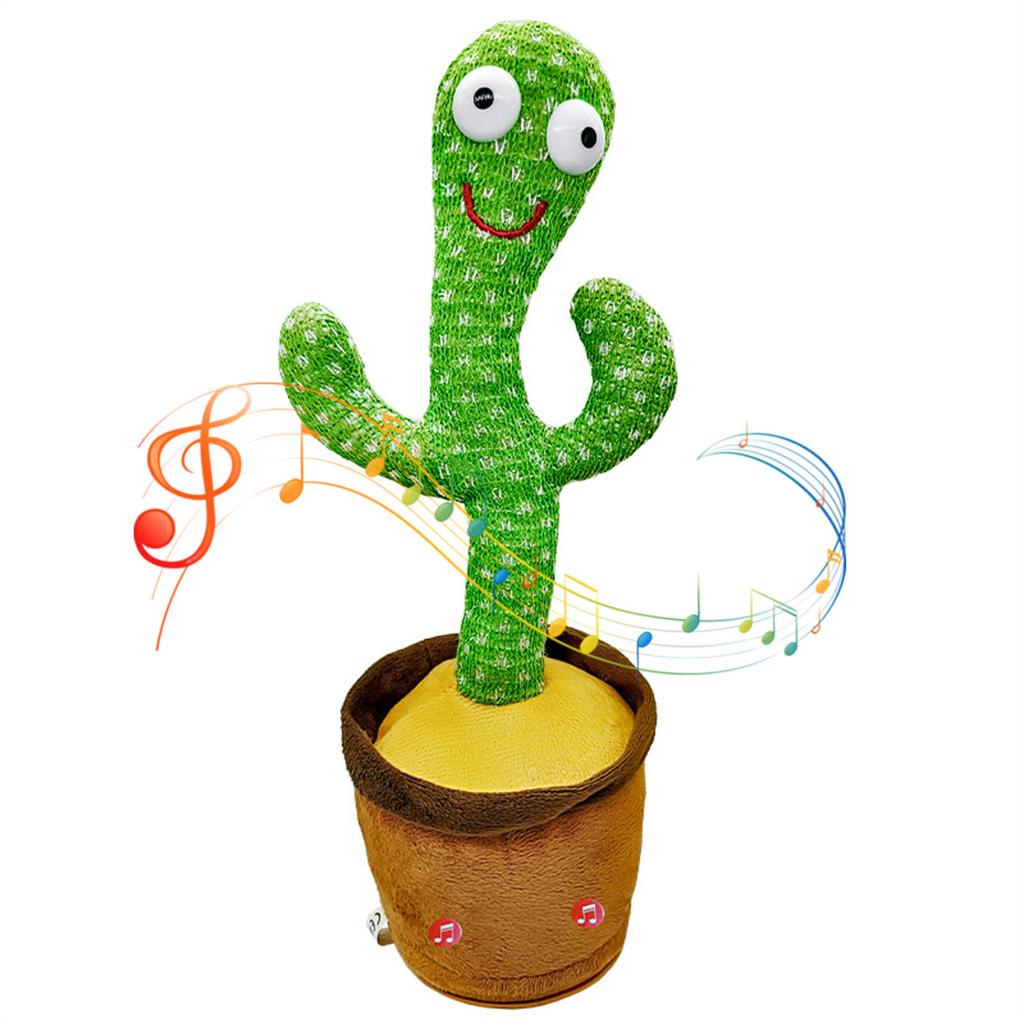 12.6in Cactus Toy Plush Wriggle Plant Singing Dancing Mimicking Electric Cactus Voice Recorder