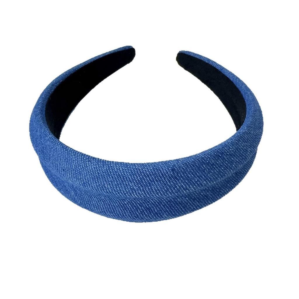 Женская широкая повязка на голову с джинсовой текстурой: Элегантный, Универсальный Аксессуар для Волос