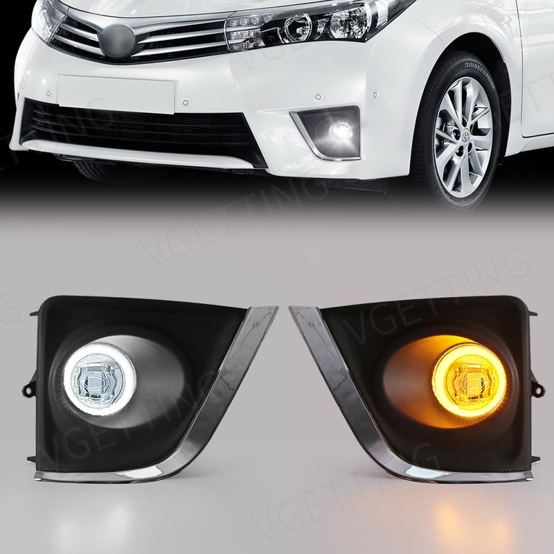 Для Toyota Corolla Altis 2014 2015 2016 Противотуманные фары Светодиодные лампы DRL Дневные ходовые огни Сборка проводов Переключатель жгута Аксессуары