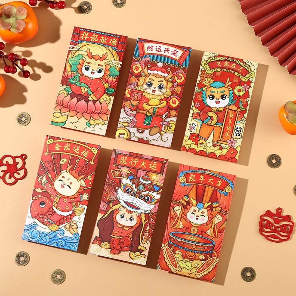 Новогодний красный конверт 2025 года с узором дракона, наилучшими пожеланиями, карман для денег, мешок для денег на удачу, счастливый ХунБао, подарки на вечеринку