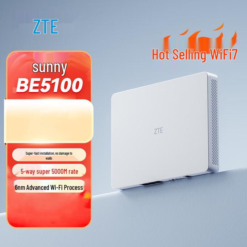ZTE BE5100 WiFi 7 Wall-mounted Router (CN version)