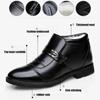 Men Winter Fur Lined Business Shoes Slip On Loafers for Man Cowhide Leather Wool Lining Keep Warm Shoes
