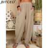 BITCED Women's Fashion Casual Solid Color Print Pants & Capris