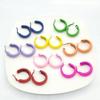 Vibrant C-Shaped Candy Color Hoop Earrings: Trendy, Cute, and Fashionable for Women