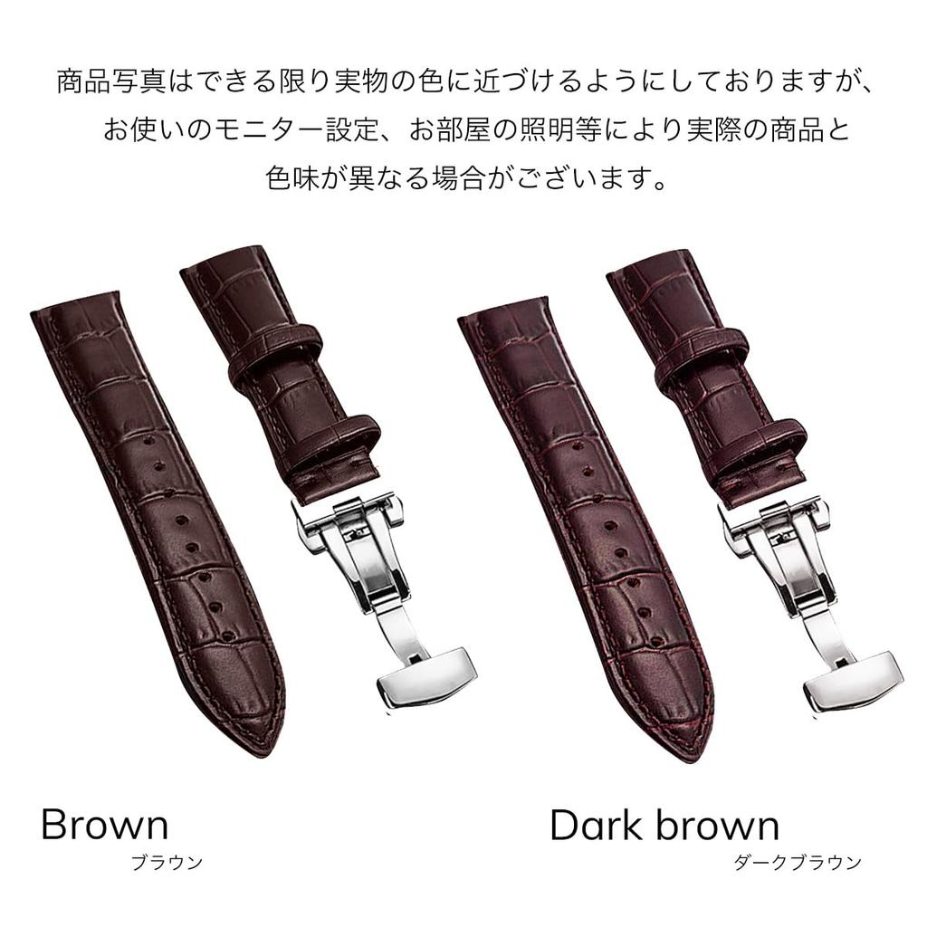 Watch Strap Watch Band 23mm 24mm 22mm 21mm 20mm 19mm 18mm Genuine Leather Watch Band Replacement Strap D Buckle Waterproof Sweatproof Watch Leather