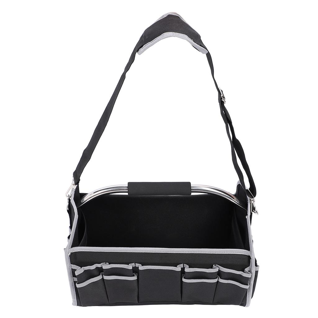 Сумка для инструментов электрика, портативная, большой емкости, многофункциональная, с открытым верхом и стальной ручкой для