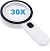 LBFXQ Ручная лупа с 12 светодиодными лампами Двойное стекло Идеально для и Подходит для и Профессионалов [30-кратное увеличение, Линза] Портативный,