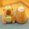 Pink Plush Capybara Doll Toy Stuffed Animals Keychain Pendant Car Ornament Bag Decoration Cartoon Capybara Doll Birthday Gift