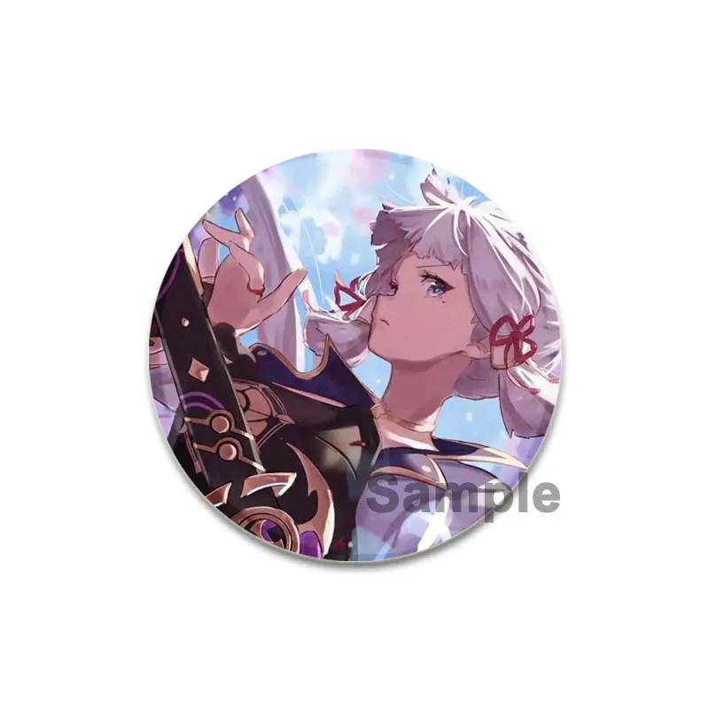 Значок Genshin Impact 32/44/58 мм, милые броши для косплея Камидзато Аяка, креативные изысканные эмалевые булавки для одежды, рюкзака, ювелирных изделий, аксессуаров