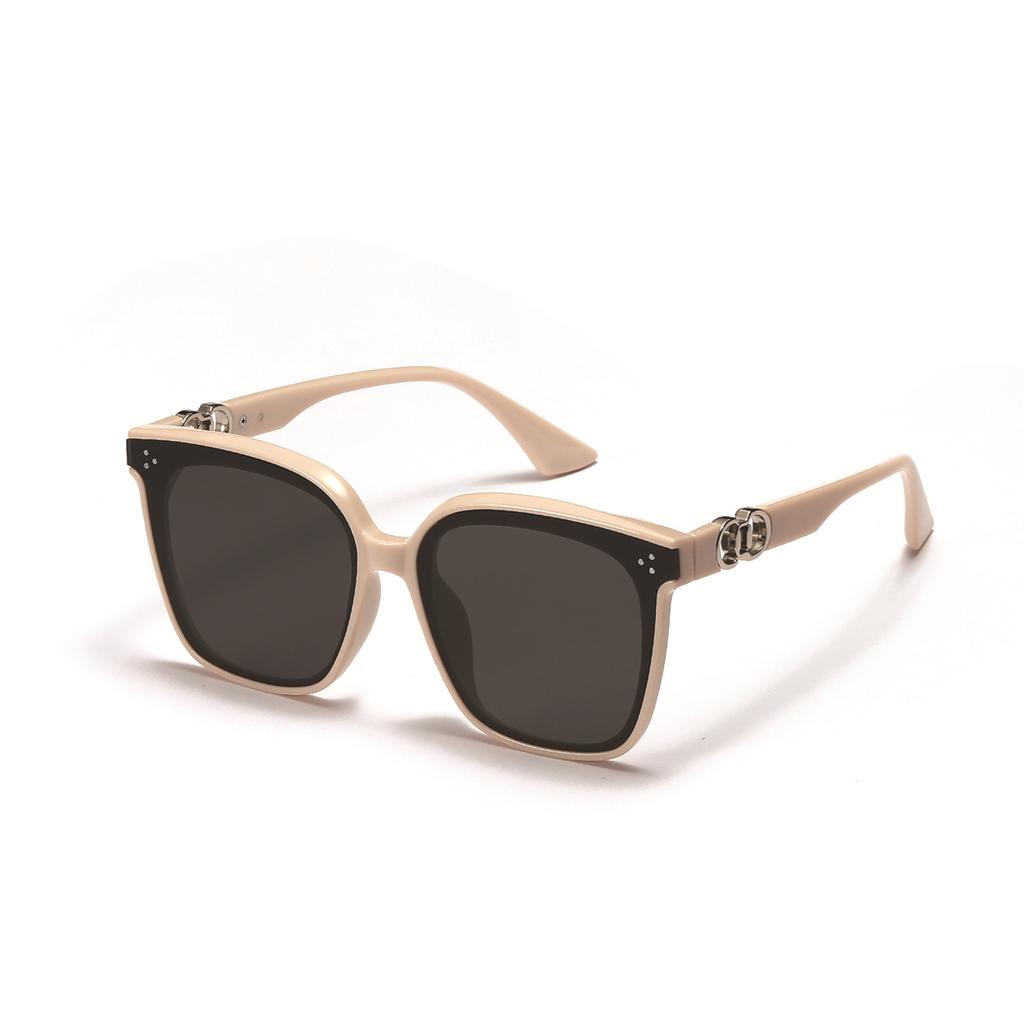Очки B343 Rivet Square Large Frame Trendy Temple Metal Sunglasses Women's Sunglasses Trendy Men