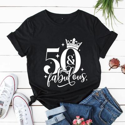 Эта Королева Выглядит на 30/40/50/60 Потрясающе Футболки для Женщин Футболки Королевы Дня Рождения Футболки для Вечеринки по Случаю Дня Рождения Графические Футболки Топы